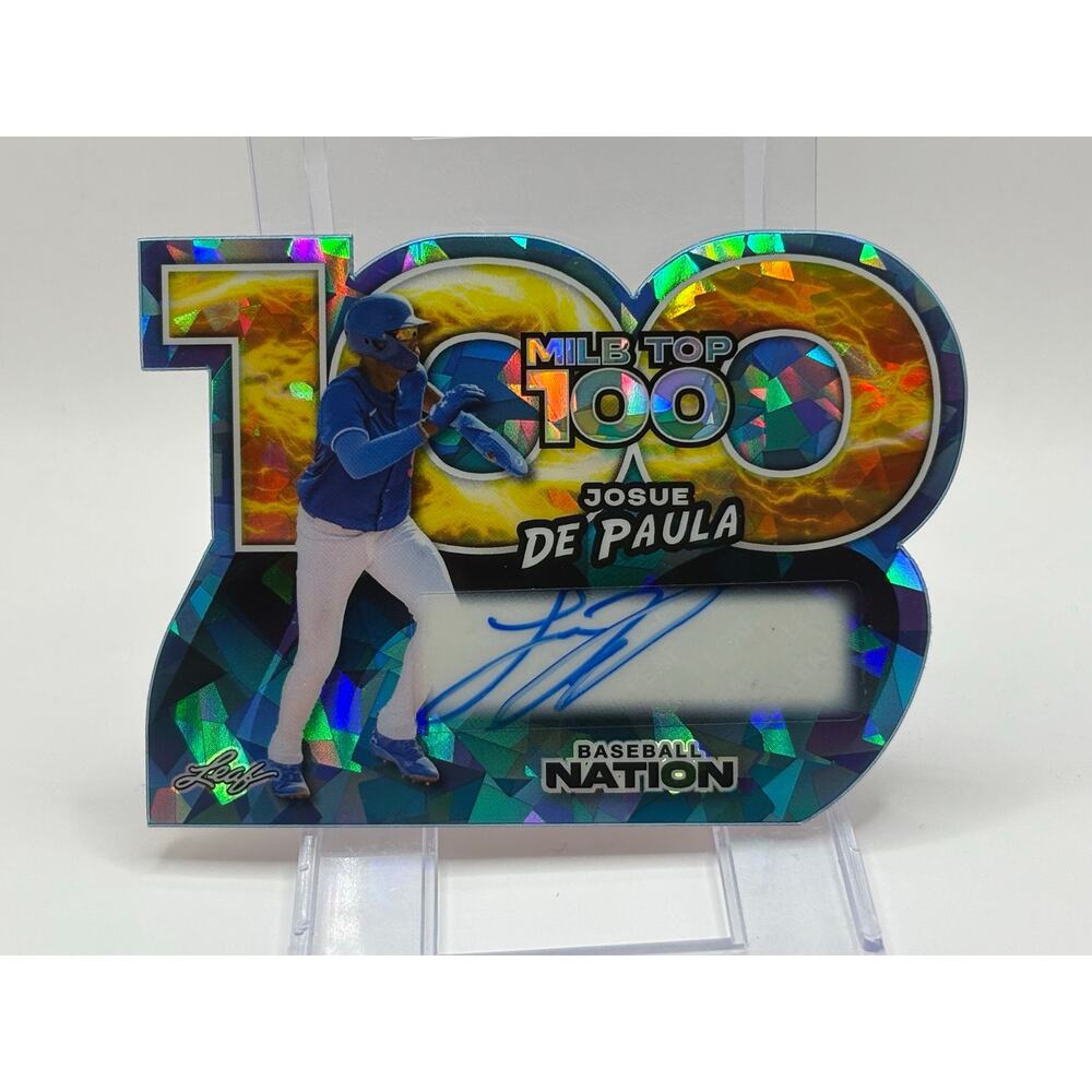 2025 Leaf Baseball Nation Josue De Paula Top 100 Die-cut Blue Ice Auto 1/1 SSP